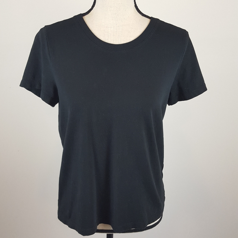 J.Crew Knit Goods Essential Tee Black 100% Cotton T-shirt size medium